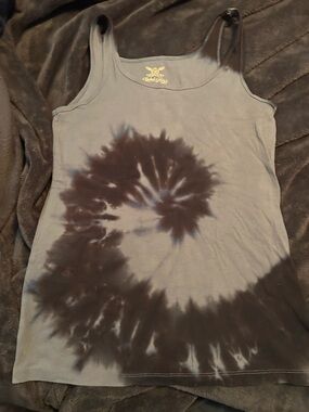 Faded Glory Navy Blue and black tie dyed Tank Top